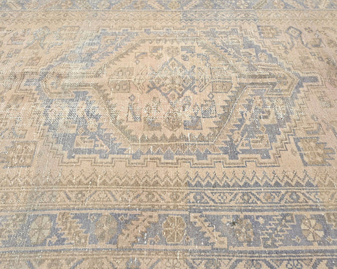 4x7 Vintage Brown Persian Style Hand Knotted Low Pile Wool Area Rug